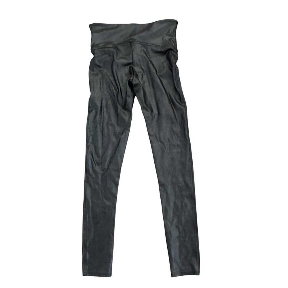 Spanx Faux Leather Leggings Womens Size M Black High Rise Shaping Edgy NEW - Picture 4 of 11